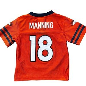 NFL Denver Broncos Football Jersey Peyton Manning #18 Size 3T Orange Blue